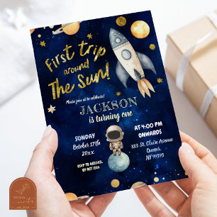 Convite O Planeta Boy Space 1rua Percorre O Sol Aniversári