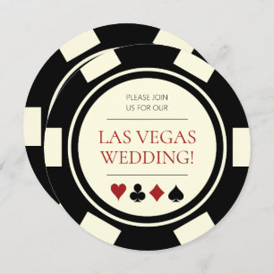Convite O Poker Chip Black Cream White Em Las Vegas