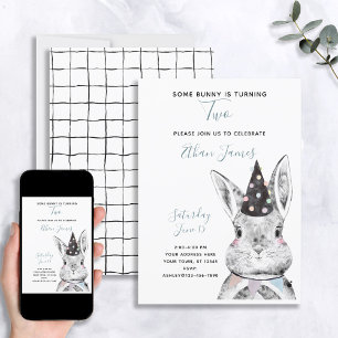 Convite O ponto morto preto & branco algum coelho é o