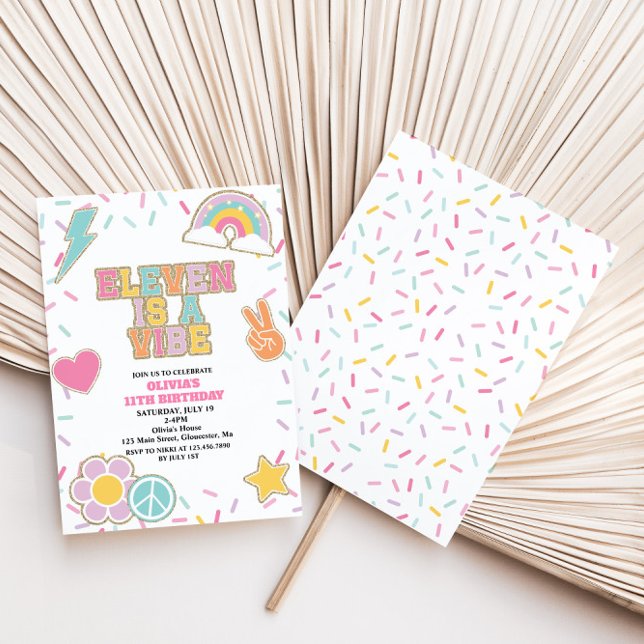 Convite O Pré-Disquete Eleven é um Aniversário de 11 Vibe (Criador carregado)