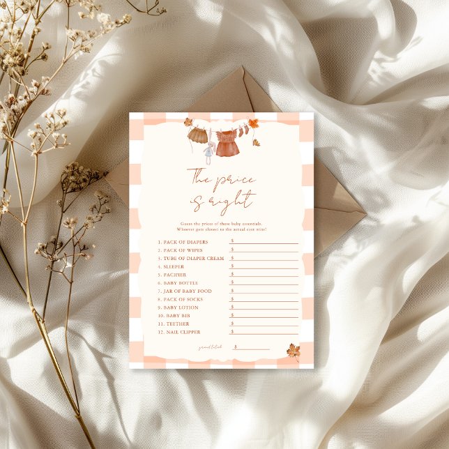 Convite O preço é o jogo do Chá de fraldas certo (Criador carregado)