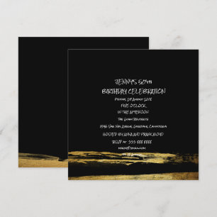 Convite O preto dourado da festa de aniversário da