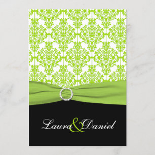 Convite O preto IMPRESSO da FITA, casamento tema damasco