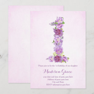 Convite o primeiro aniversario da lavanda convida,