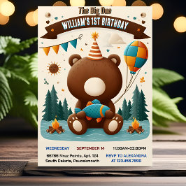 Convite O primeiro aniversario Do Bebê Bonitinho De Peixe 
