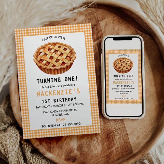 Convite O primeiro aniversario do nosso Pizza Cutie (Criador carregado)