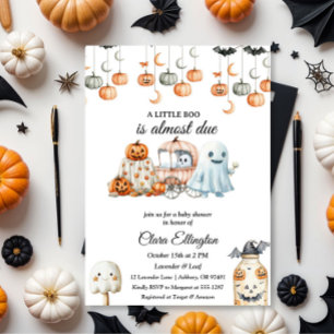 Convite O primeiro Chá de fraldas de Halloween de Pumpkin