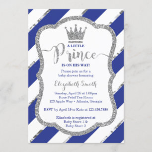 Convite O príncipe pequeno chá de fraldas convida, brilho