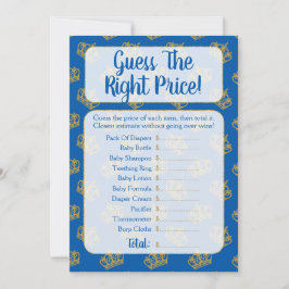 Convite O Príncipe Real Adivinha O Jogo Do Chá de fraldas