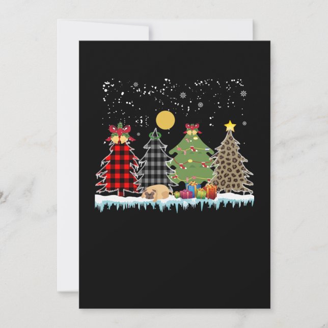 Convite o pug dorme durante a temporada de Natal (Frente)