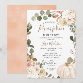 Convite O Pumpkin Greenery está no caminho Chá de fraldas 