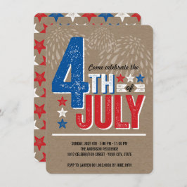 Convite O quarto patriótico dos fogos-de-artifício do