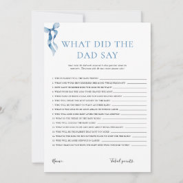 Convite O que disse o Pai Chá de fraldas Arco azul Pastel?