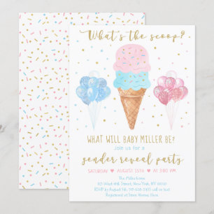 Convite O que é a Revelação de Gênero do Sorvete Azul 