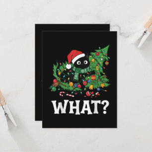 Convite O Que Gato Preto Engraçado Árvore de Natal