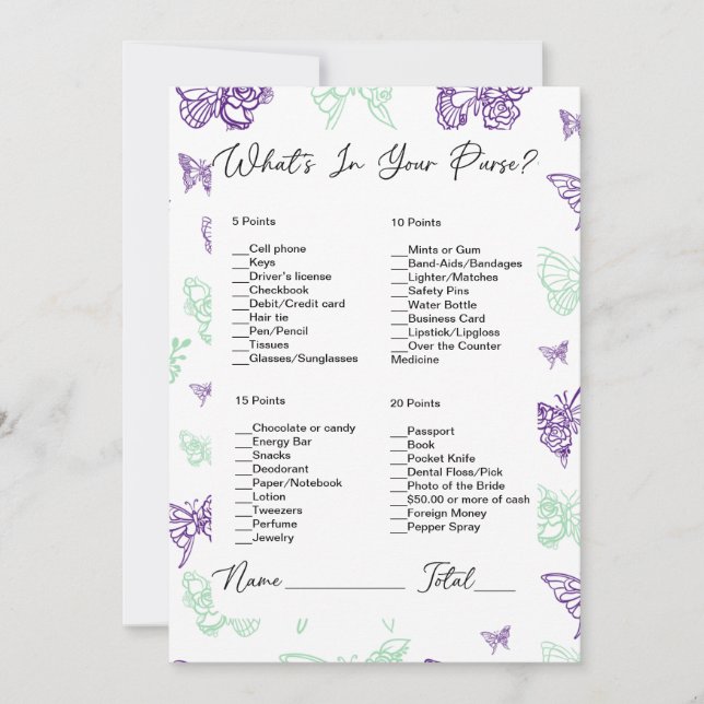 Convite O que há no seu Chá de panela de borboletas (Frente)