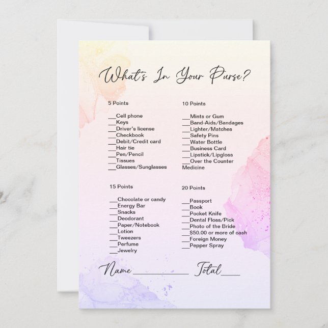 Convite O que há no seu Chá de panela rosa e roxo (Frente)