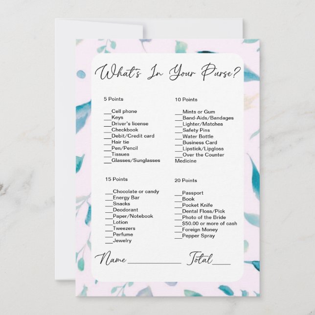 Convite O que há no seu Chá de panela verde rosa (Frente)