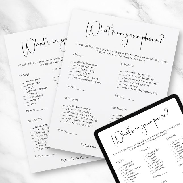 Convite O que há no seu jogo de bolsa e telefone (Criador carregado)