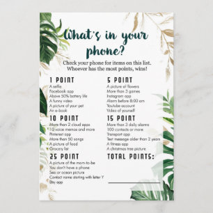 Convite O que há no seu telefone Safari Chá de fraldas Gam