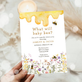 Convite O que o Baby Bee Wildflower Gender Reveal