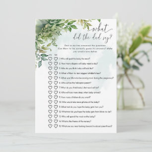 Convite O que o Pai disse? Jogo do chá de fraldas