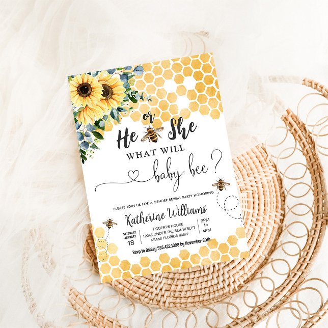 Convite O Que Será O Bebê Chá de fraldas De Abelhas? (Criador carregado)