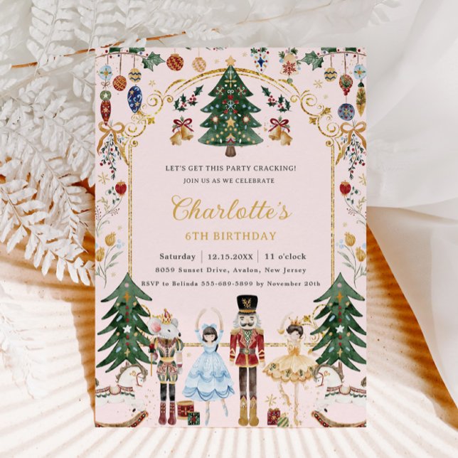 Convite O Quebra-Nozes Aniversário de Natal Vintage  (Criador carregado)