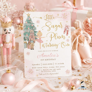 Convite O Quebra-Nozes Menina Aniversário de 1 Ano Winter 
