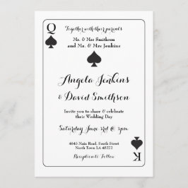 Convite O Rei Rainha Ace Joga Cartas Convidando