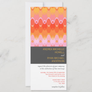 Convite O rosa acena o casamento moderno do teste padrão