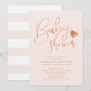 Convite O rosa da folha Dourado do rosa do na moda cora