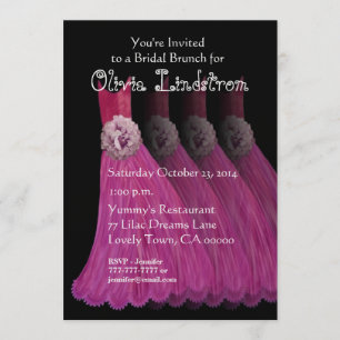 Convite O rosa da refeição matinal da dama de honra vest