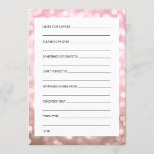 Convite O rosa do conselho do chá de panela cora luzes