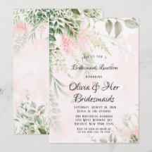 O Rosa Esbranquiçado e o Verde Deixa as Bridesmaid