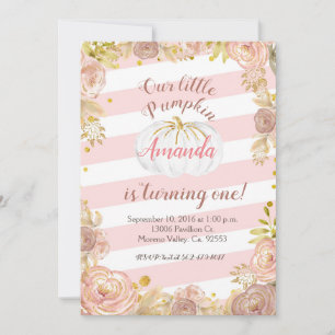 Convite O rosa rústico nossa abóbora está girando um