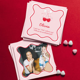 Convite O Rosa Vermelho Será A Minha Proposta De Bridesmai