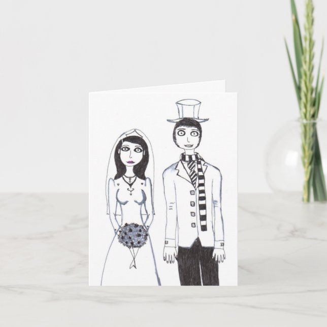 Convite O rsvp assustador do casamento (Frente)