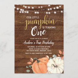 Convite O Rustic Little Pumpkin está fazendo um aniversári