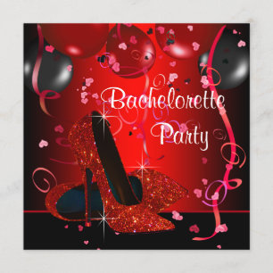 Convite O salto alto vermelho calça a festa de solteira