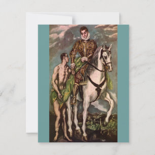 Convite O Santo Martin e o Beggar de El Greco, cerca de 16