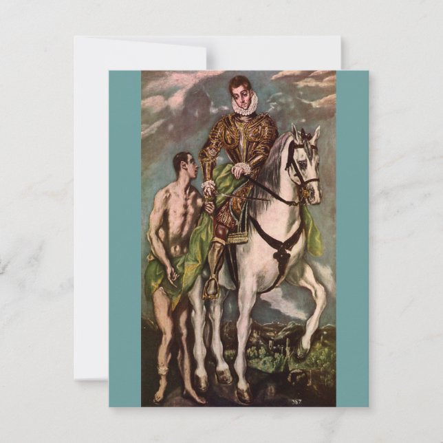 Convite O Santo Martin e o Beggar de El Greco, cerca de 16 (Frente)