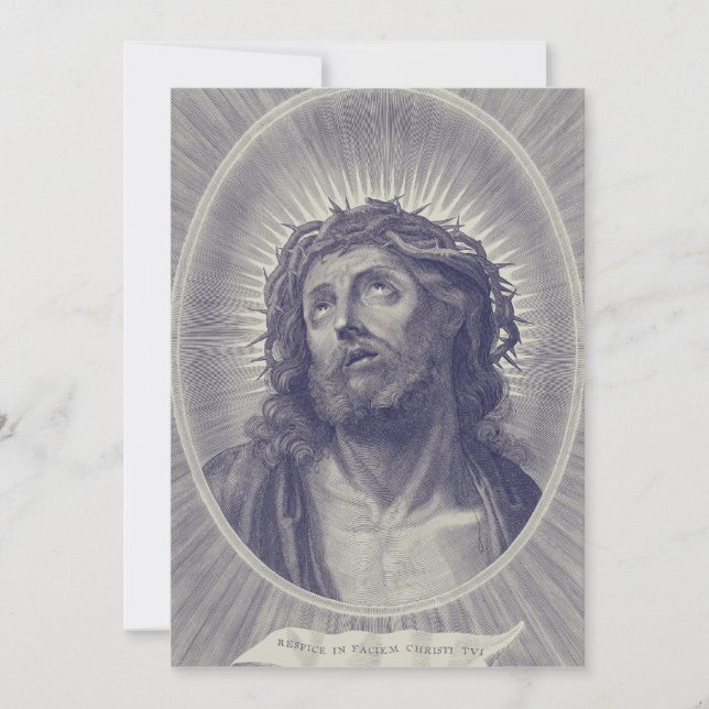 Convite O Santo Rosto De Jesus Com Coroa De Espinhos Arte (Frente)