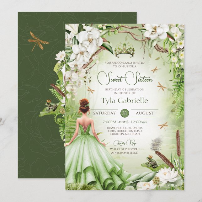 Convite O Sapo Príncipe Doce 16 Princesa Aniversário (Frente/Verso)