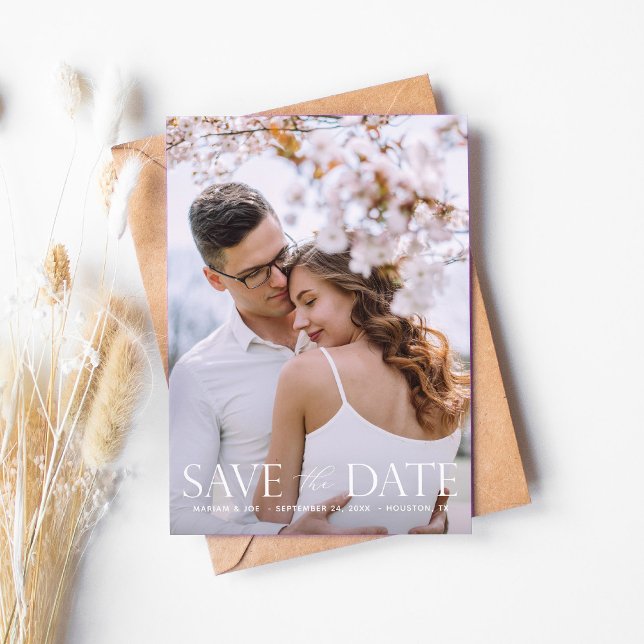 Convite O Script V Modern 2 Foto Salva a Data (Criador carregado)