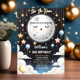 Convite O segundo aniversário da Lua na Noite do Espaço Bo