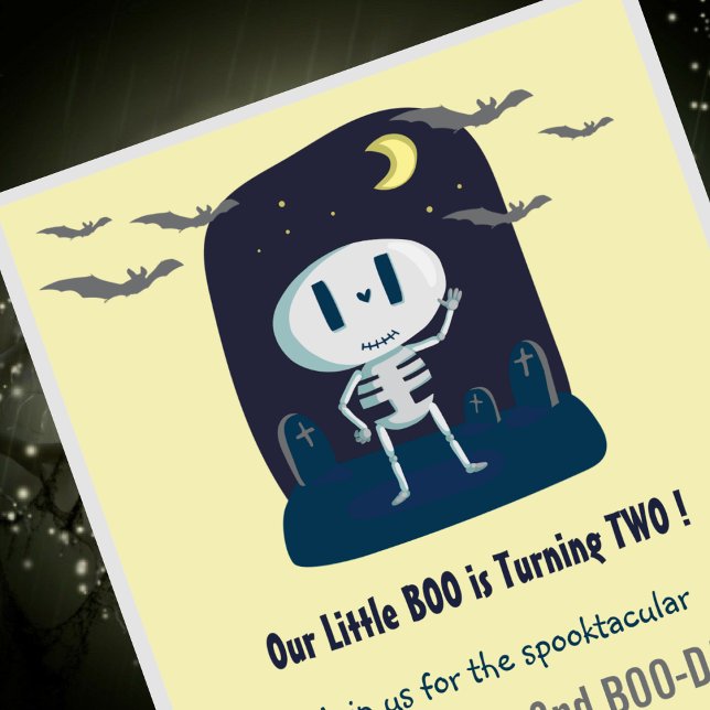 Convite O segundo aniversário das bruxas nos convida (halloween-2nd-birthday-invitations-our-little-boo-cute-1)