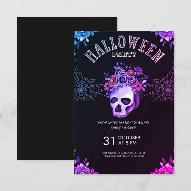Convite O Sem Nome: Um para o Halloween Desconhecido (Frente/Verso)
