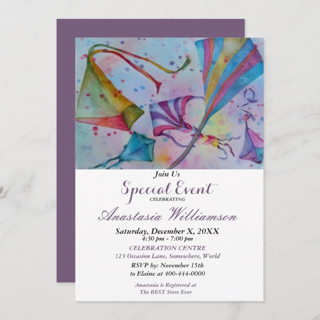 CONVITE O SEU EVENTO DE FESTA DE KITE (Frente/Verso)