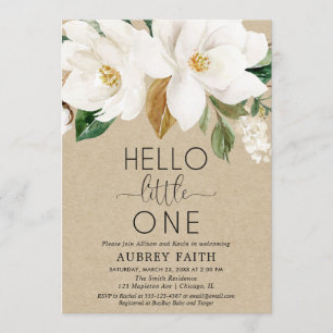 Convite O sorvo floral rústico e vê, cai bebê da reunião